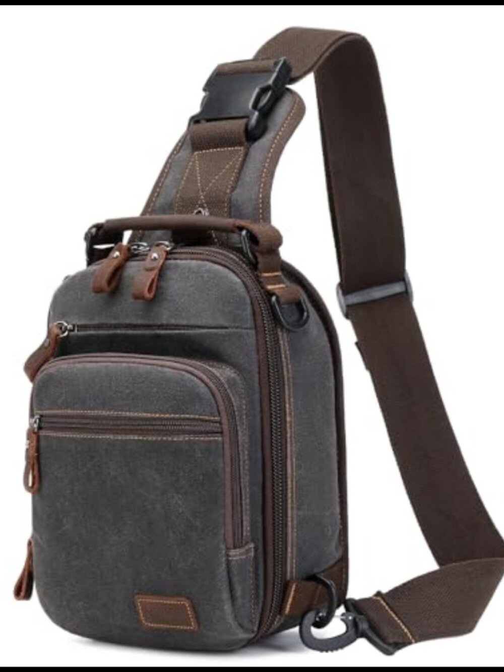 Waxed Canvas Sling Bag Crossbody Chest Bag Water Resistant Shoulder Daypack